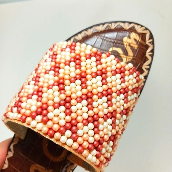 Sam Edelman Gunner 3 Leather Lined Banded Beaded Slip on Flats Women's  7....... - Picture 6 of 10